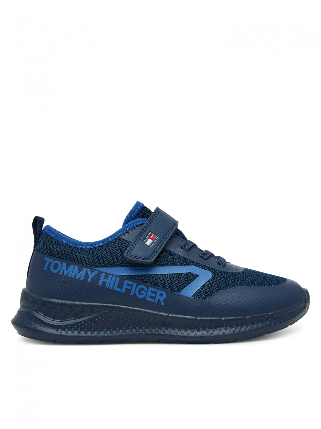 Tommy Hilfiger Sneakersy Low Cut Lace-Up Velcro Sneaker T1B9-34110-1843 S Tmavomodrá